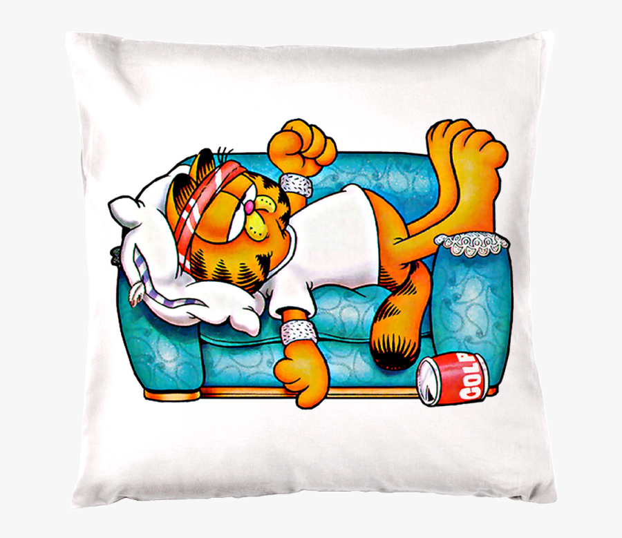 Decorative Throw Pillow Tired Garfield - Good Afternoon Wishes Funny, Transparent Clipart