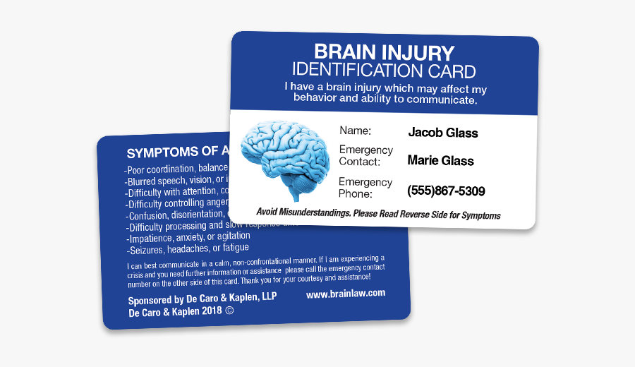 Brain Injury Id Card, Transparent Clipart