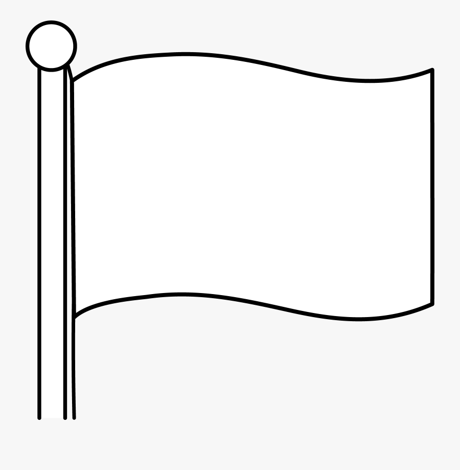 Simple Blank Flag Design - Cartoon Plain White Flag, Transparent Clipart