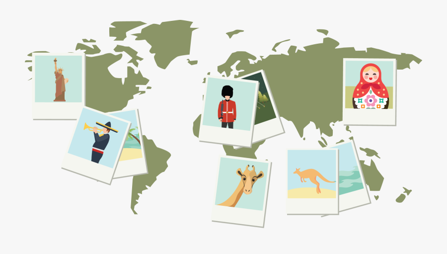 Black And White World Map Mural, Transparent Clipart