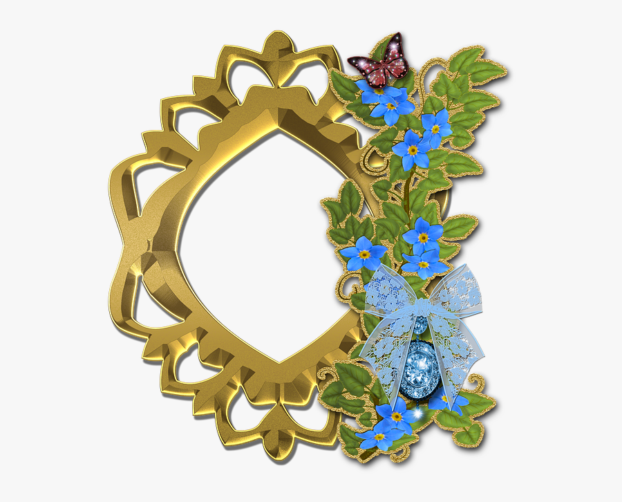 Photo, Frame, Scrapbook, Flowers, List, Nature, Gold - Flower List Frame Png, Transparent Clipart