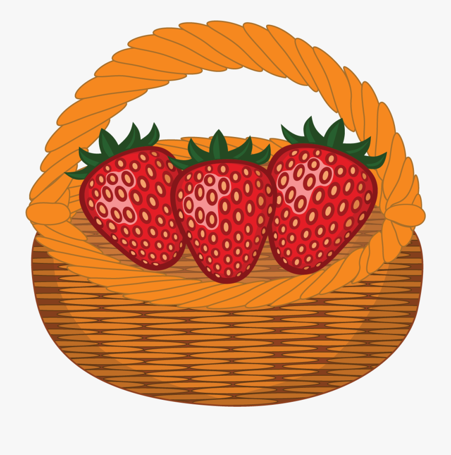 Strawberries Clipart Orange - Basket Of Strawberries Clipart, Transparent Clipart