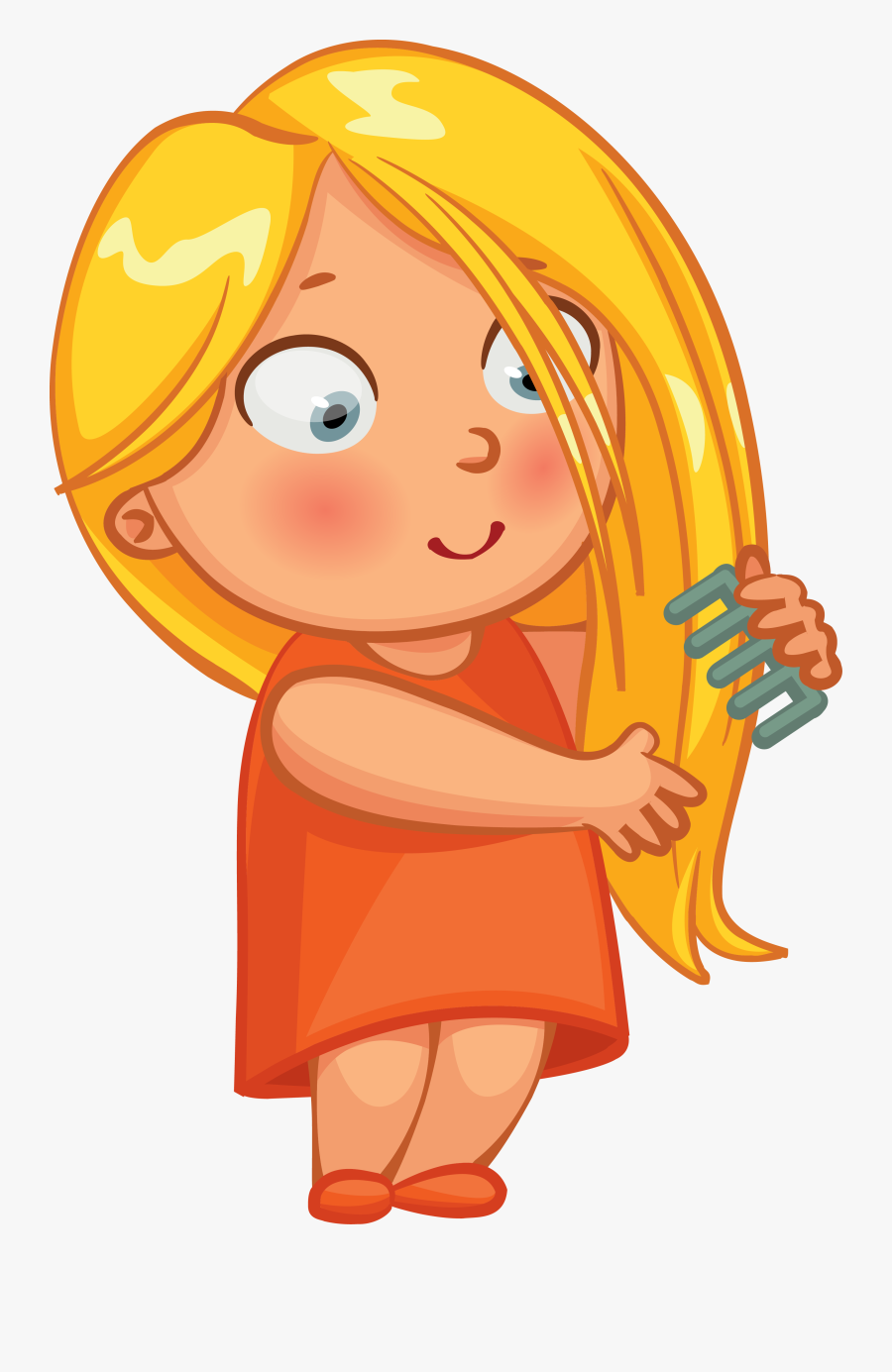 Transparent Morning Routine Clipart - Brush Your Hair Clipart, Transparent Clipart