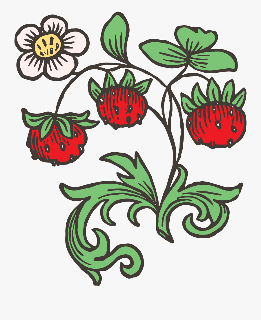Vintage Strawberry Clipart Vector Art Free And Featured - Black And White Strawberry Design, Transparent Clipart