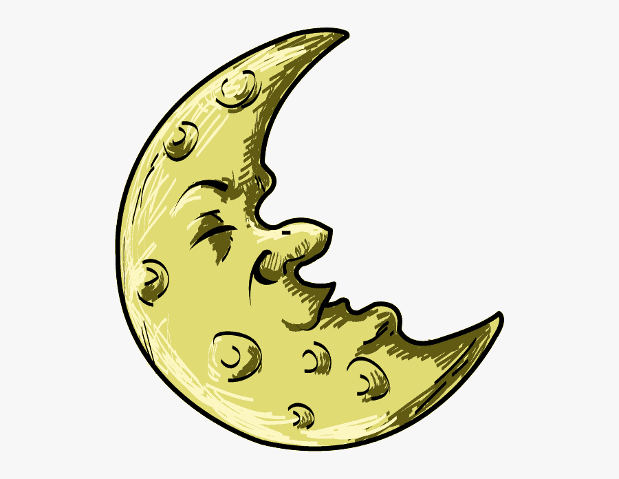 Astronomy Clip Art - Cartoon Half Moon Png, Transparent Clipart