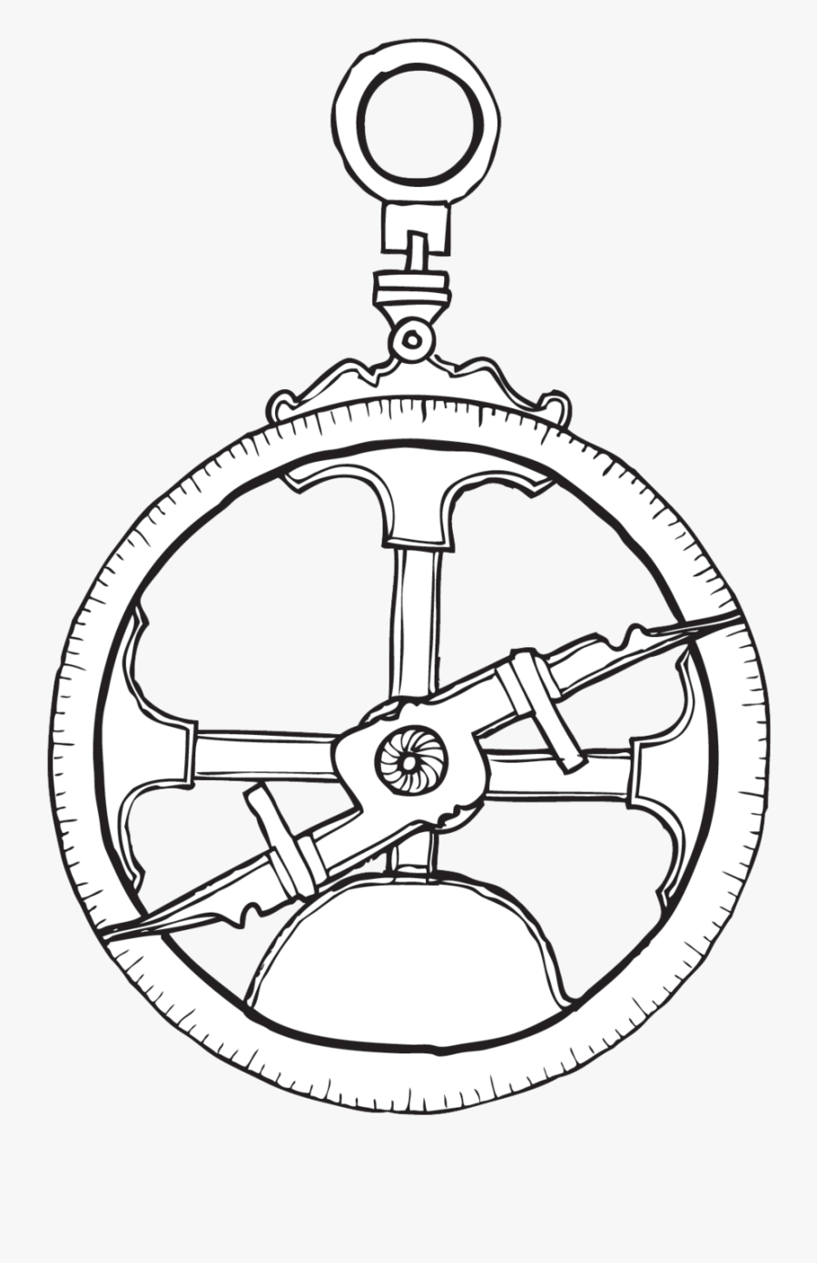 Clip Art Drawing Astronomy Huge - Dibujo De Un Astrolabio, Transparent Clipart
