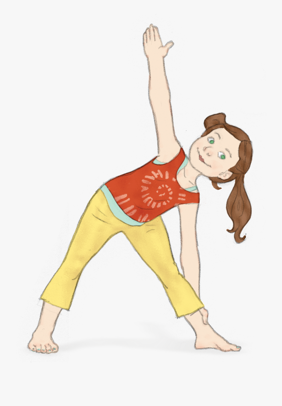 Patience Clipart Yoga Poses - Triangle Pose For Kids, Transparent Clipart