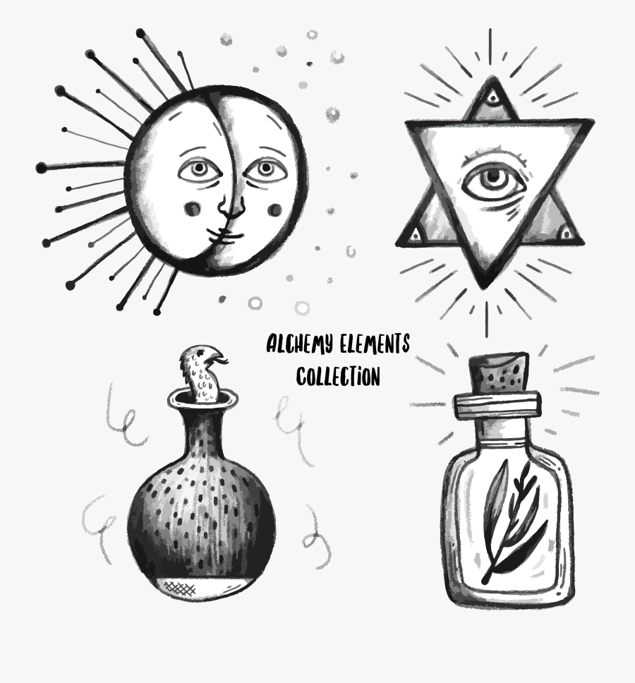 Clipart Download Astronomy Drawing The Alchemist - Dibujo De La Alquimia, Transparent Clipart