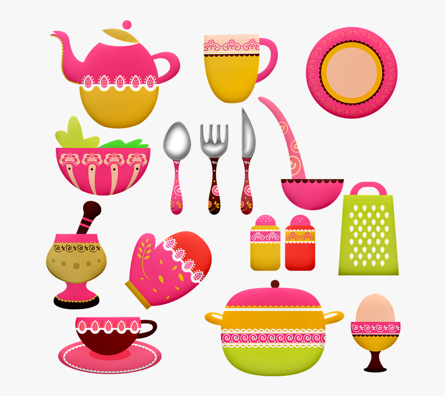 Transparent Pots And Pans Clipart - Kitchen Items Vector, Transparent Clipart
