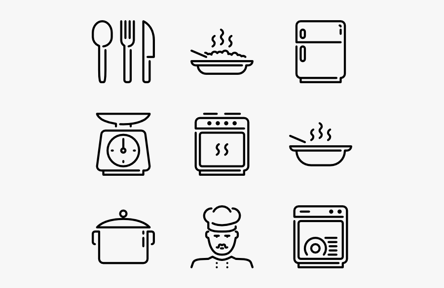 Collection Of Free Kitchen Vector Illustrator - Work Icon, Transparent Clipart