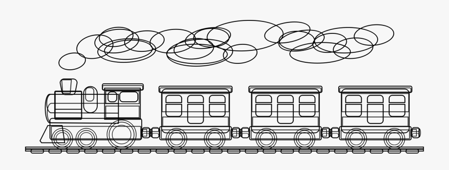 Clip Art Line Angle Free Commercial - Train Cartoon Black And White Png, Transparent Clipart