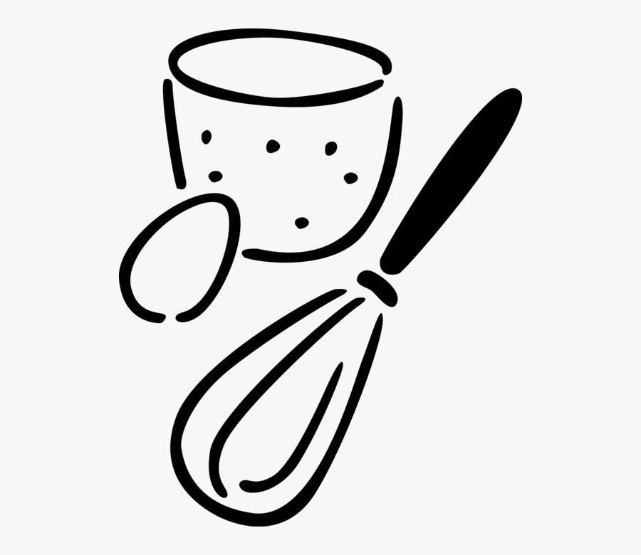 Vector Illustration Of Egg With Whisk Cooking Utensil, Transparent Clipart