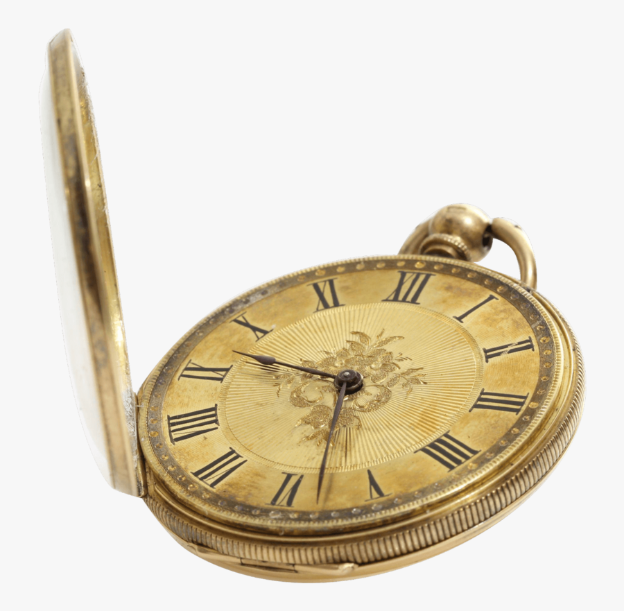 Victorian Gold Open Pocket Watch - Transparent Background Pocket Watch Png, Transparent Clipart