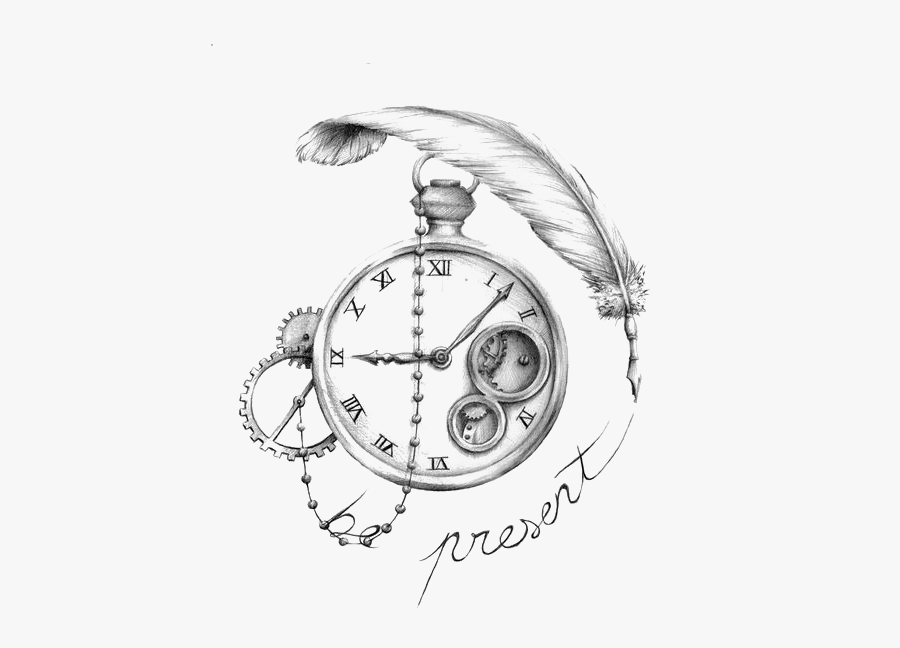 Tattoo Sleeve Artist Pocket Clock Watch Continental - Montre À Gousset Dessin, Transparent Clipart