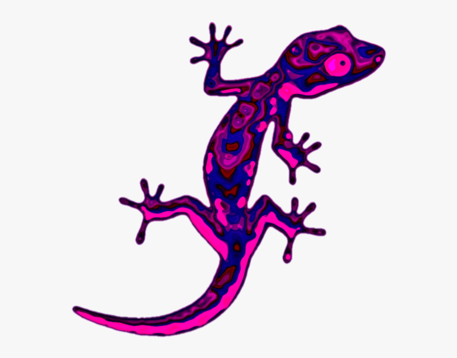 Sticker Geco Lizard Reprile Trippy Psycadelic Neon - Gecko Clipart, Transparent Clipart