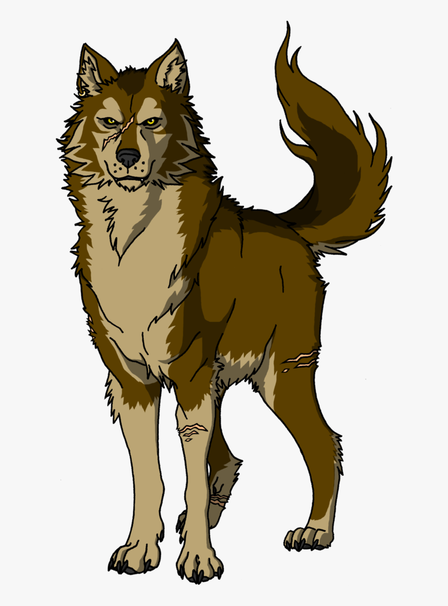 Clip Art Collection Of Free Wolves - Brown Wolf Cartoon Png, Transparent Clipart