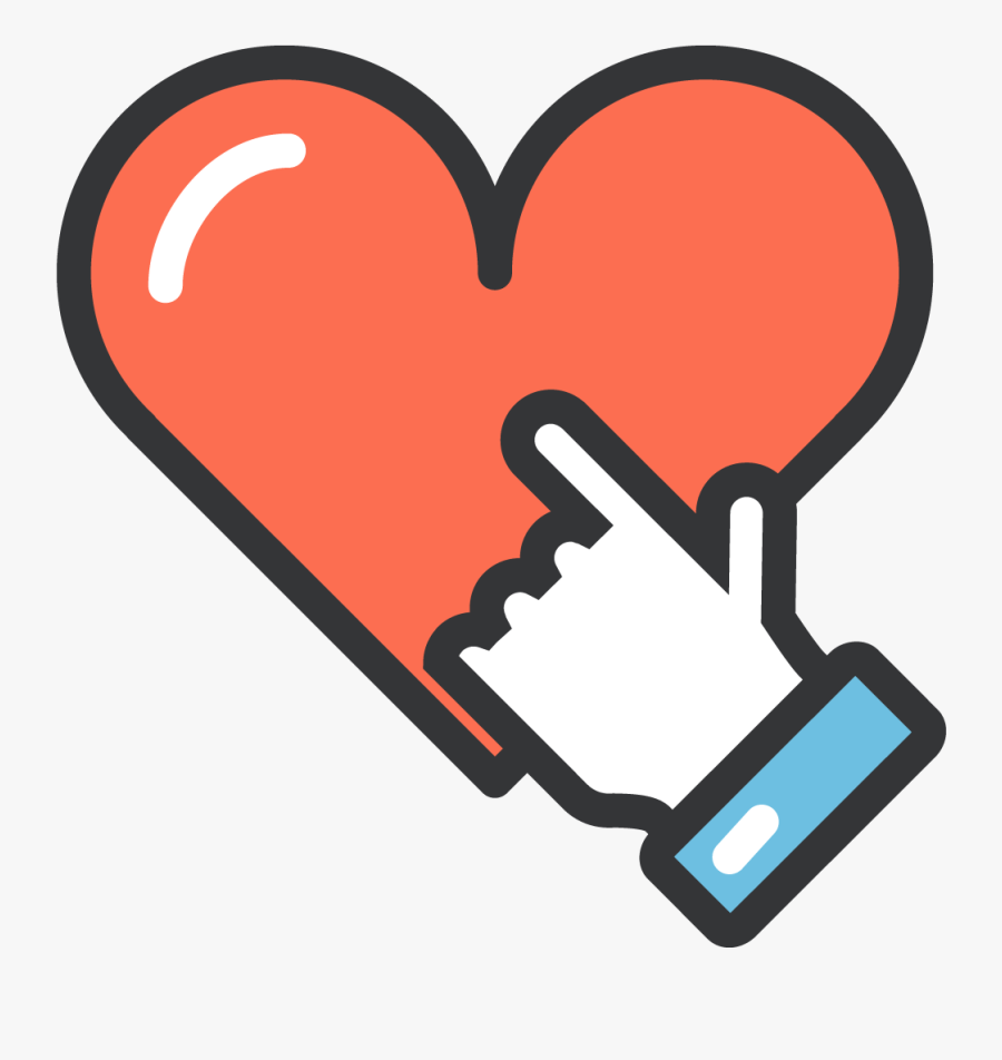Heart Pointing Hand - Heart Pointing, Transparent Clipart