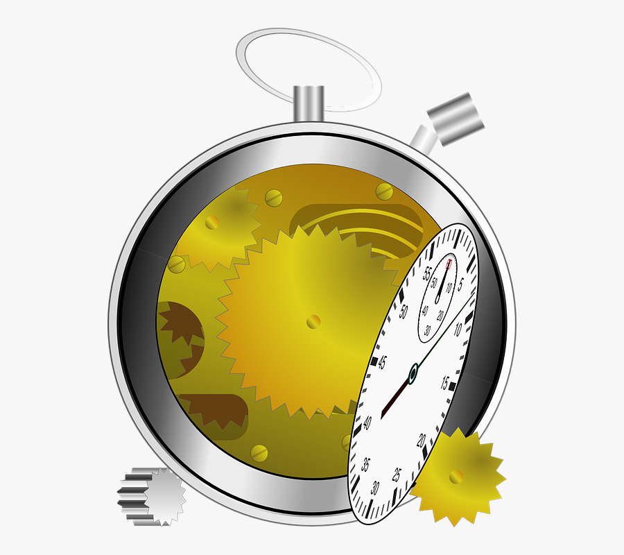 Circle,yellow,stopwatch - Broken Clock Art Transparent, Transparent Clipart