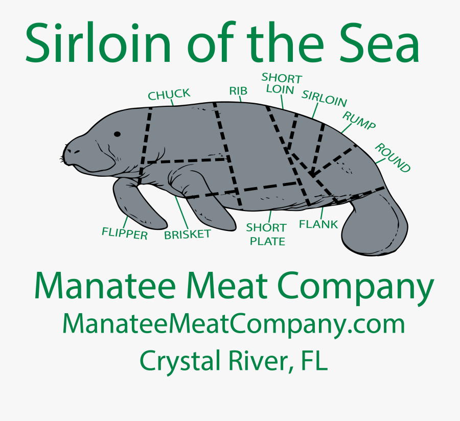 Manatee Meat Company - Sirloin Of The Sea Manatee, Transparent Clipart
