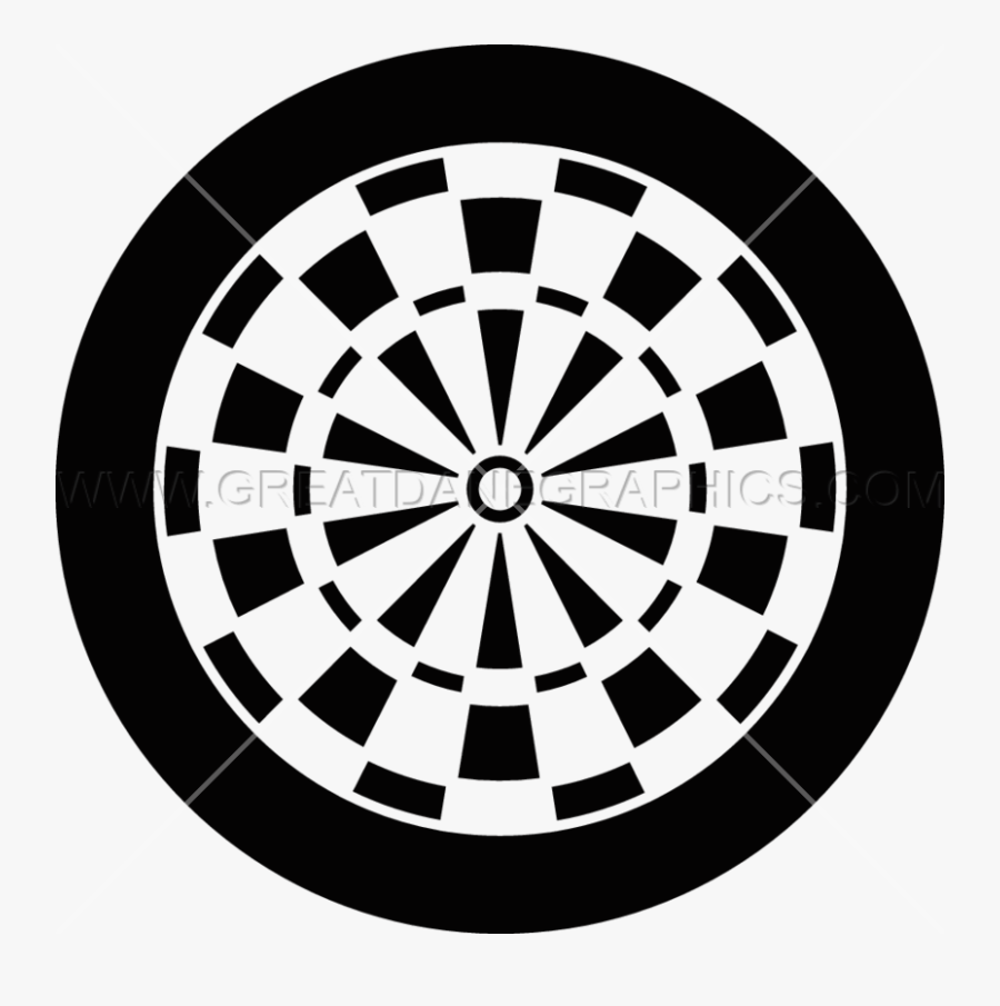 Darts Clipart Large - Dart Board Black And White, Transparent Clipart