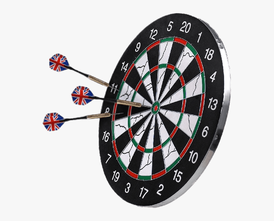 Three Darts On A Dartsboard - Transparent Dart Board Png, Transparent Clipart
