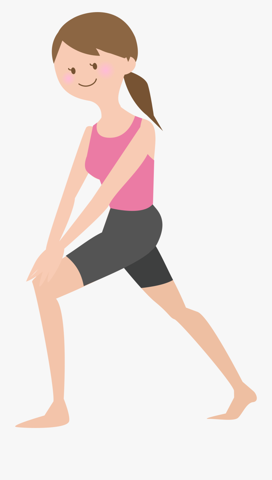 Thigh,arm,shoe - Exercise Lady Cartoon Png, Transparent Clipart