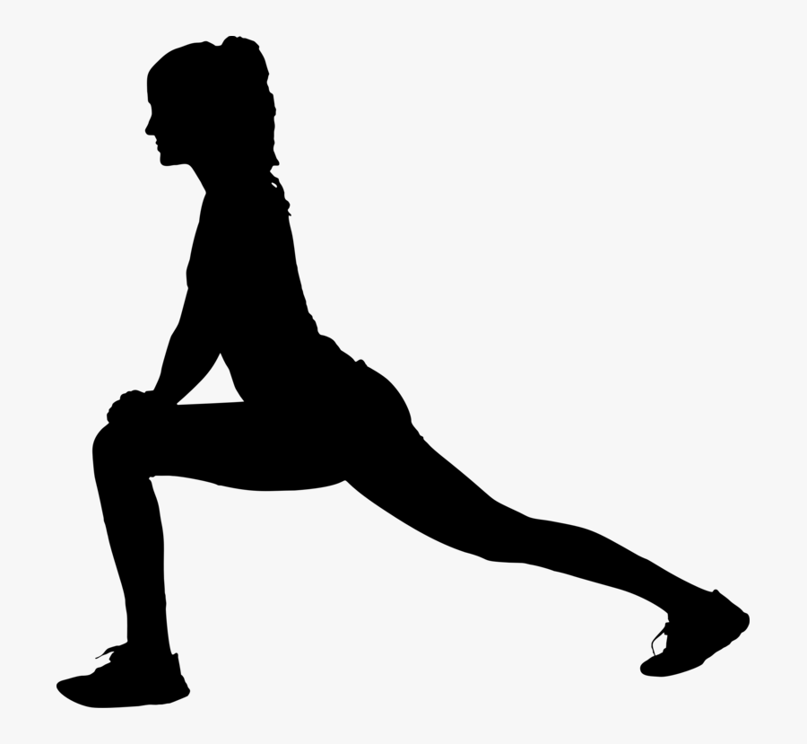 Woman Stretching Silhouette, Transparent Clipart