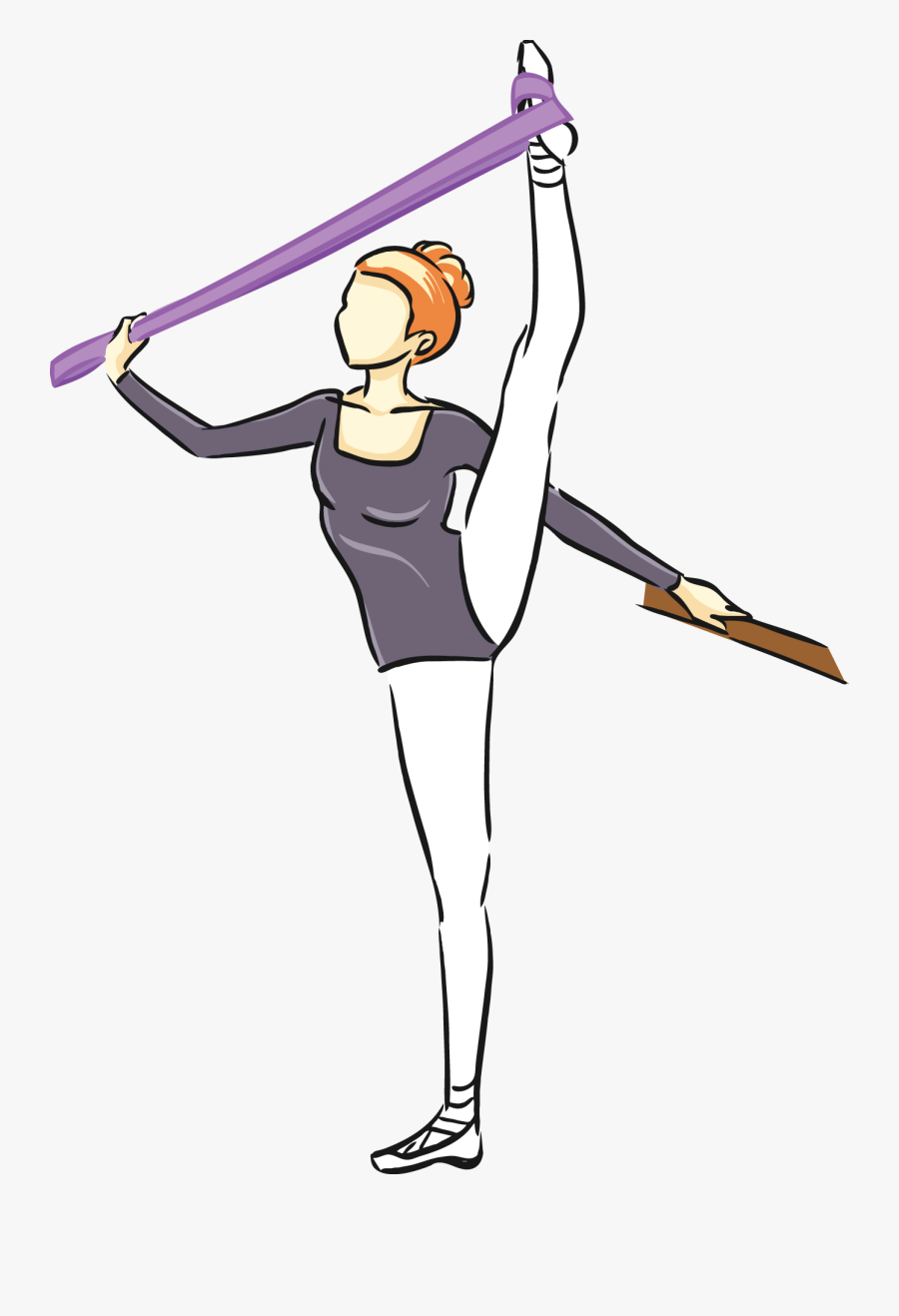 Cheer Drawing Heel Stretch - Plum Band Stretches, Transparent Clipart