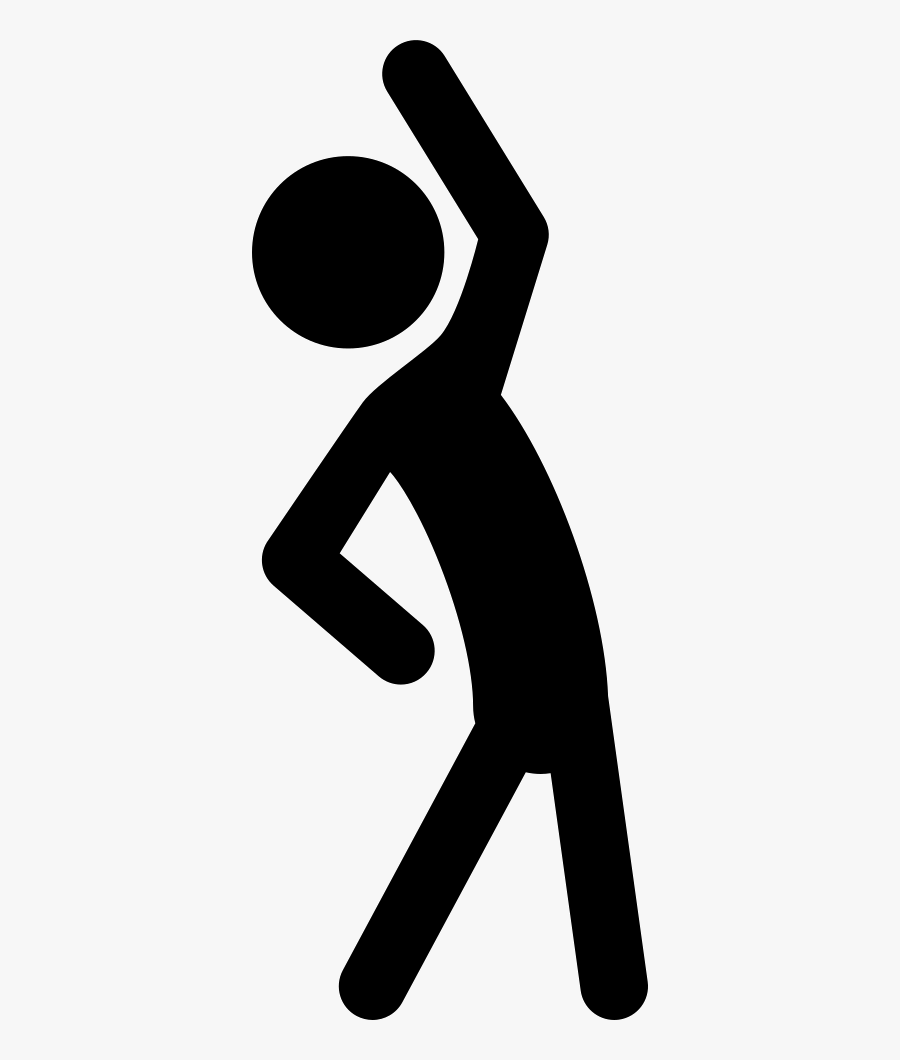 Stretching Man Silhouette Raising Right Arm Comments - Man Arm Raised Transparent Silhouette, Transparent Clipart