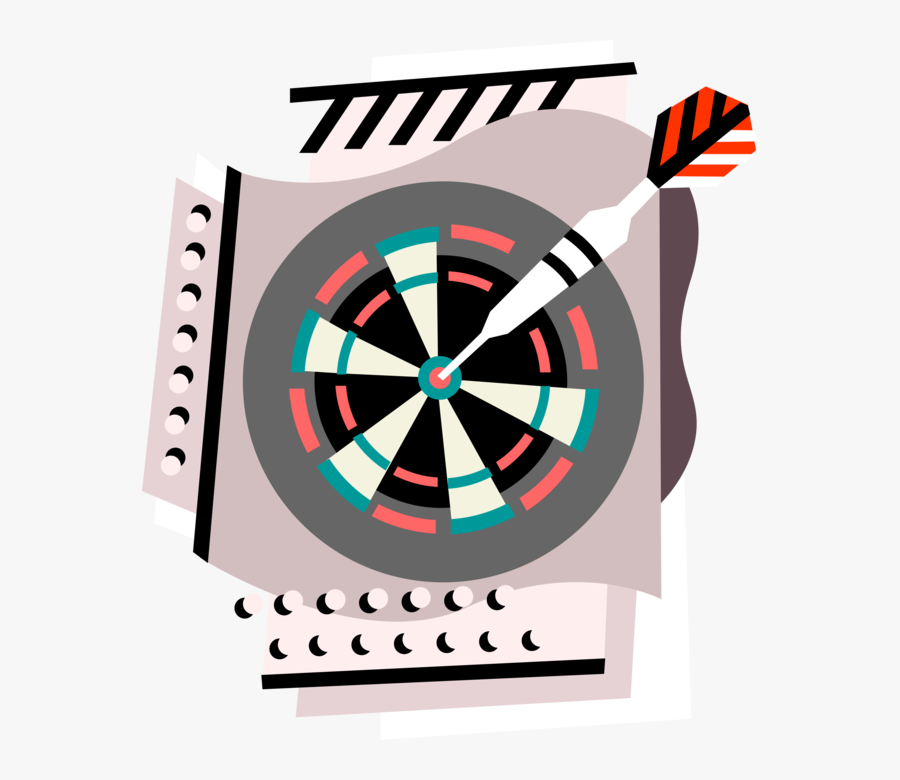Dartboard Vector - Illustration, Transparent Clipart