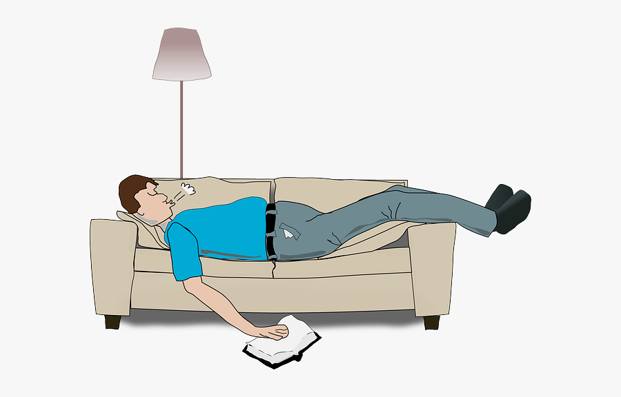 Clipart Bed Morning Stretch - Sleeping On Small Couch, Transparent Clipart