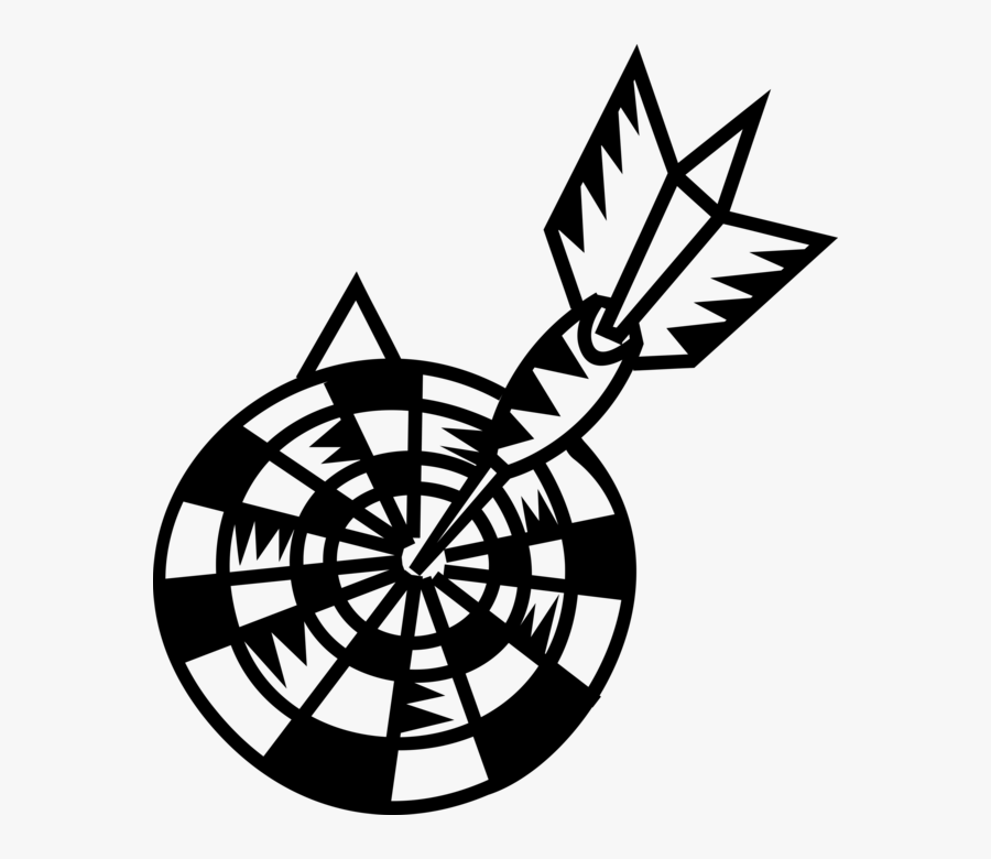 Clip Freeuse Download Dartboard Vector Clipart - Dart Game Black And White Png, Transparent Clipart