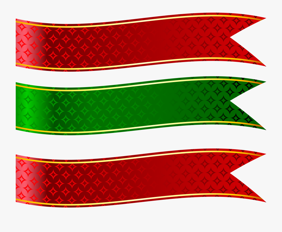 Green And Red Banners Set Png Clipart Picture - Banner Shape Png Hd, Transparent Clipart