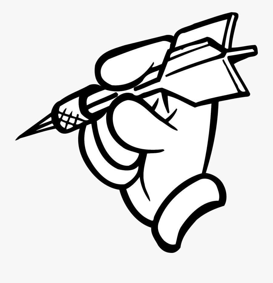 Vector Free Library Hand Throwing Clip Art - Black And White Dart Clipart, Transparent Clipart