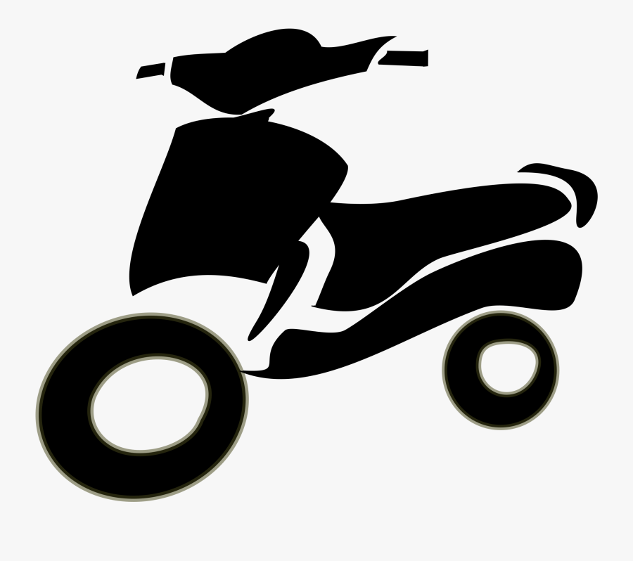 Silhouette,monochrome Photography,symbol - Scooter Moped Clip Art, Transparent Clipart