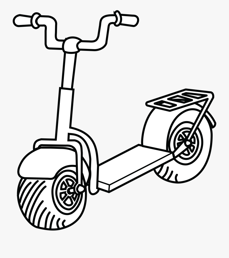 This Free Icons Png Design Of Kick Scooter - Scooter Clipart Black And White, Transparent Clipart