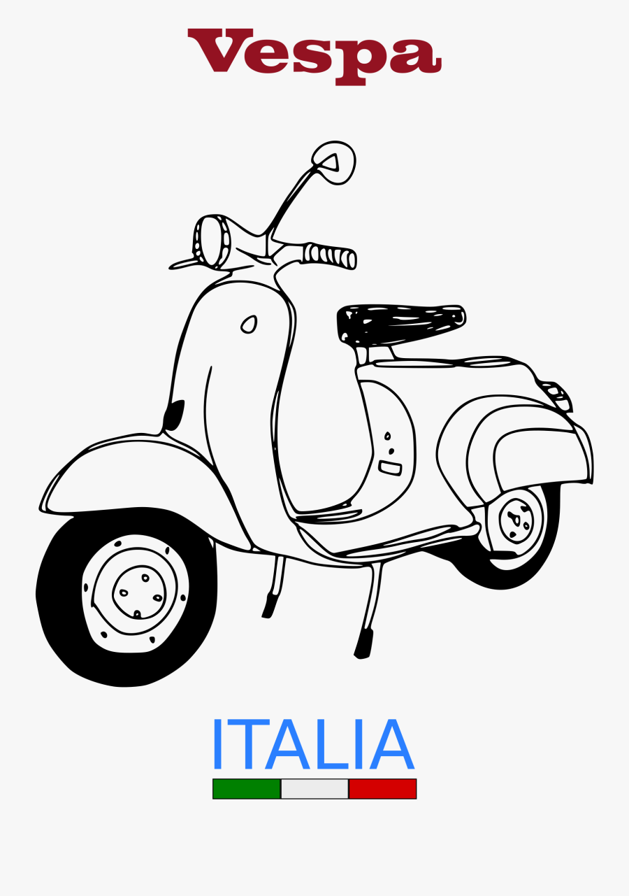 Coloriage Vespa Einzigartig Italy Clipart Scooter Italian - Clipart Vespa, Transparent Clipart