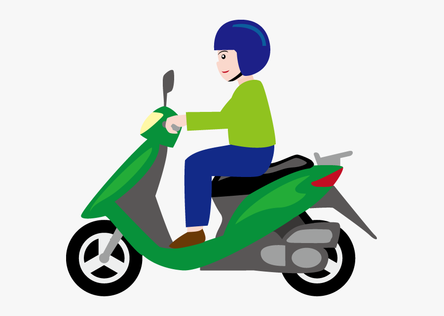 Picture Transparent Download Scooter Clipart Motobike - Riding Two Wheeler Cartoon, Transparent Clipart