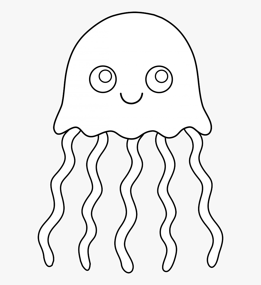 Free Jellyfish Printables To Color - Drawing, Transparent Clipart