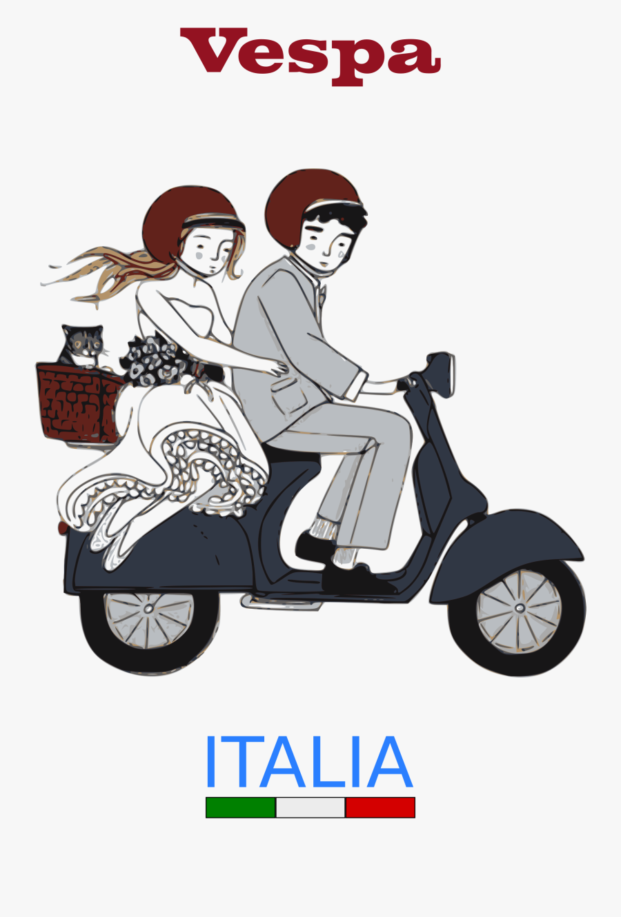 Italian Clipart Moped - Vespa Scooter Clipart, Transparent Clipart