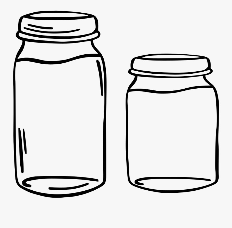 Svg Food Glass Jar - Glass Bottle Clipart Black And White, Transparent Clipart