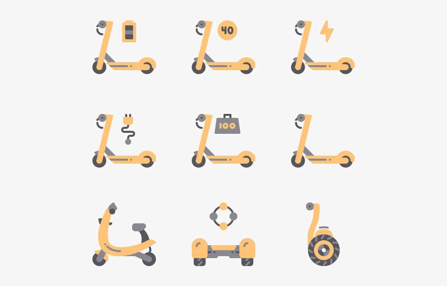 Electric Scooter, Transparent Clipart