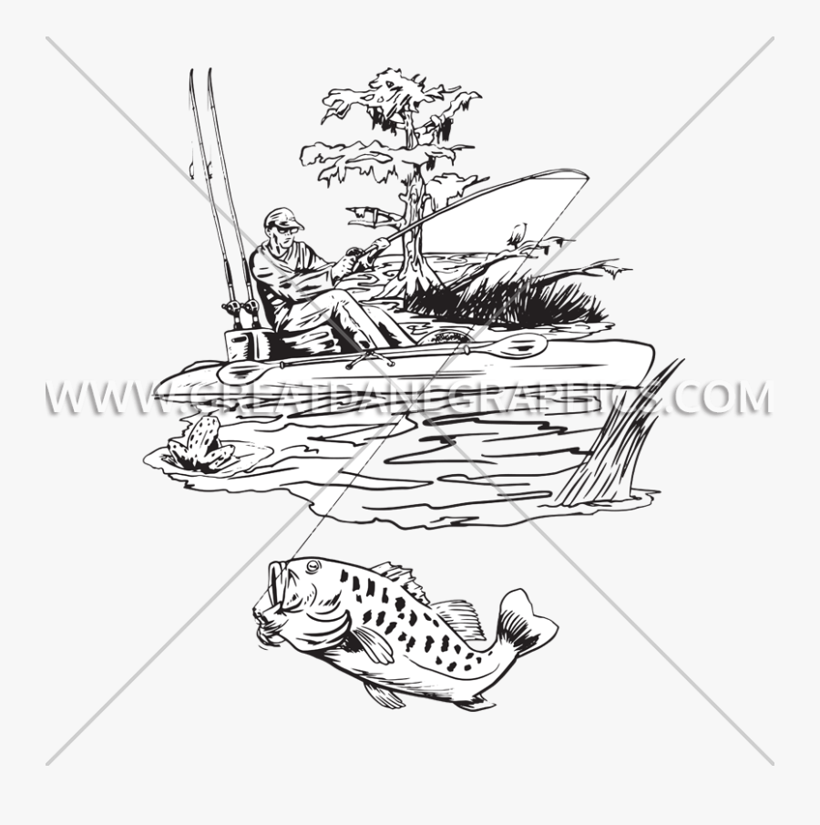 Transparent Kayak Clipart - Kayak Fishing Drawing, Transparent Clipart