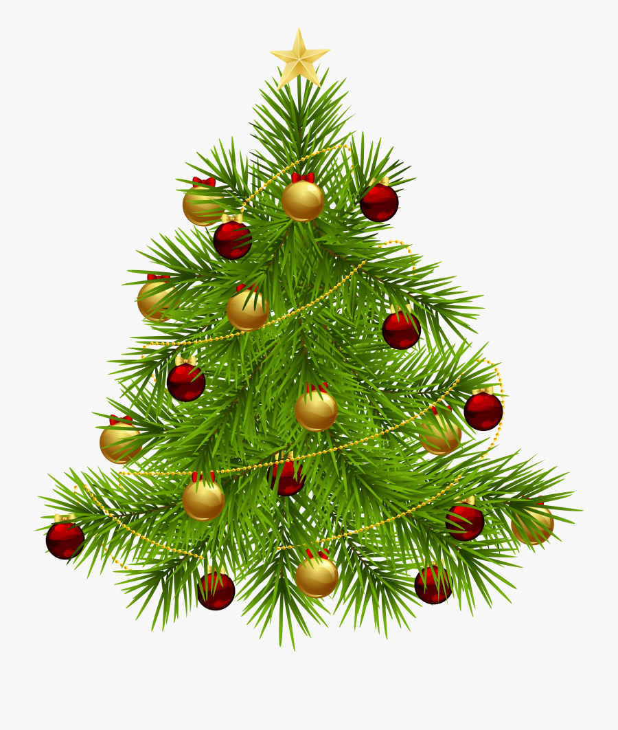 Transparent Png Christmas Tree With Ornaments - Fir New Year Png, Transparent Clipart
