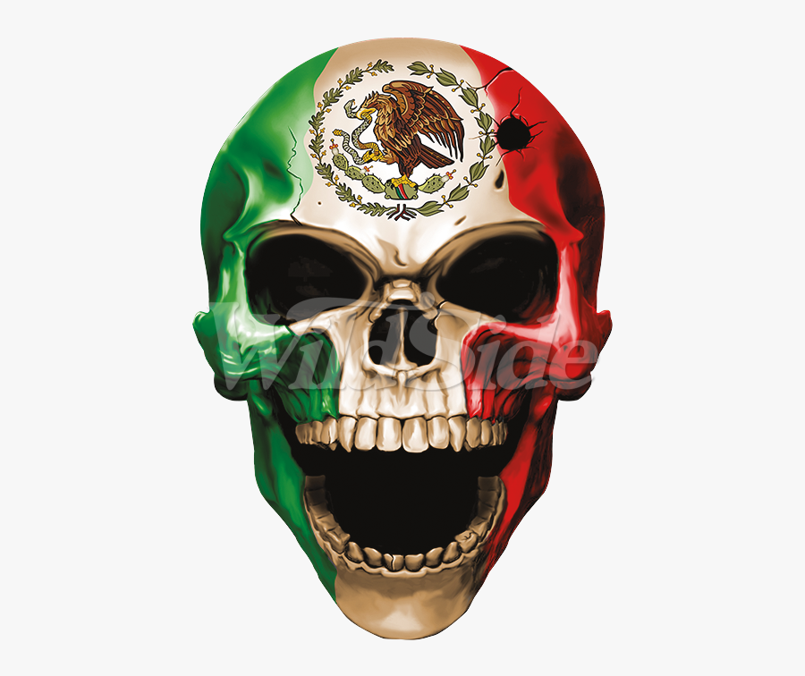 Skull Mexican Flag - Skull With Mexican Flag, Transparent Clipart