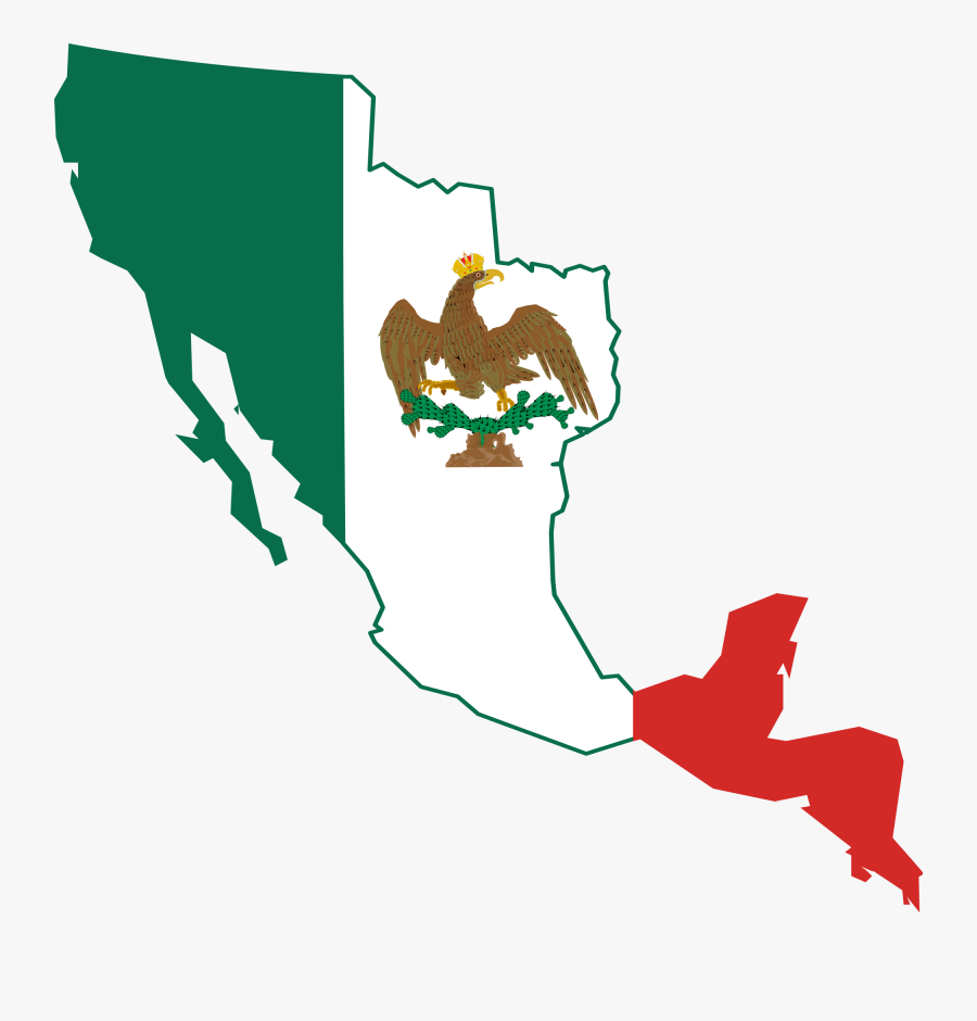 Flag Map Of Mexico, Transparent Clipart