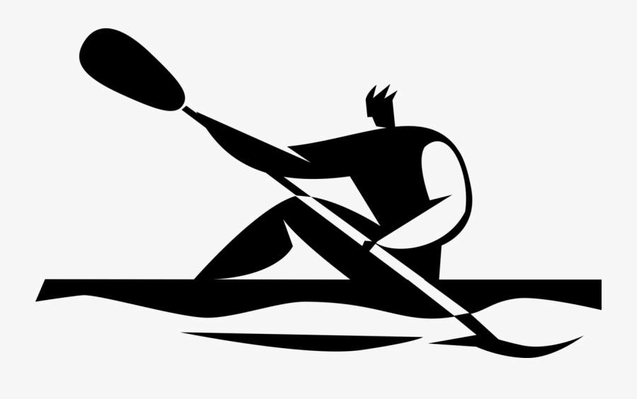 Transparent Canoe Clipart Black And White - Silhouette Kayak Clipart, Transparent Clipart