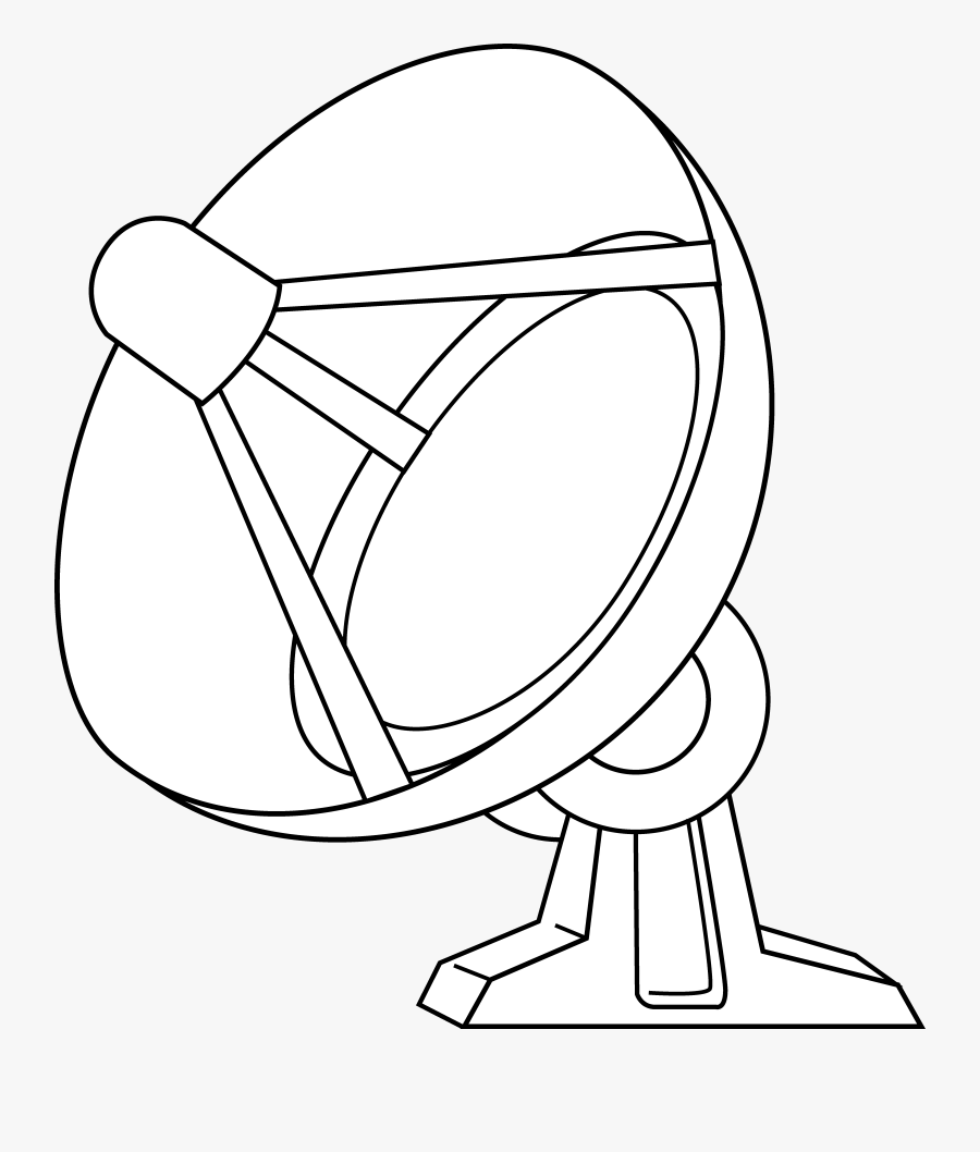 Satellite Dish Line Art - Satellite Drawing With Color Easy, Transparent Clipart