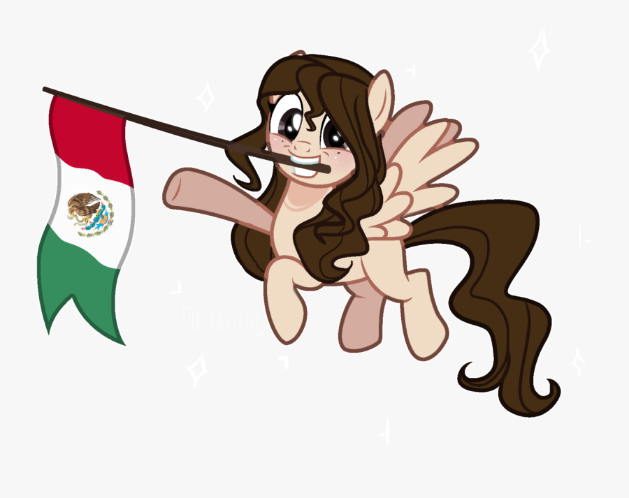 Heyyasyfox, Female, Flag, Mare, Mexico, Mouth Hold, - Mexico Flag, Transparent Clipart