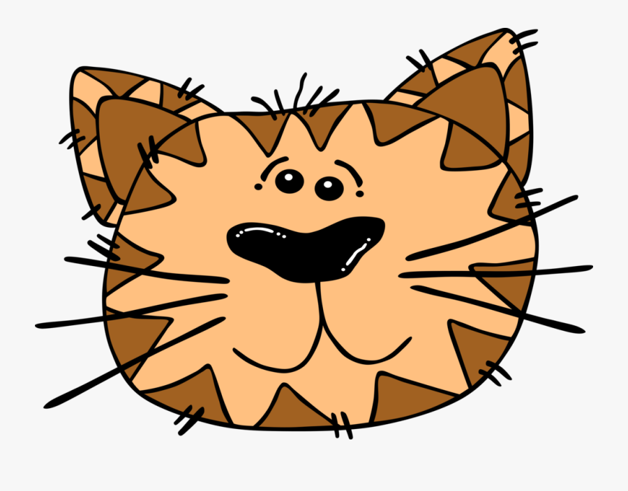 Cat, Face, Cartoon, Striped, Tiger, Animal, Head - Gambar Muka Kucing Kartun, Transparent Clipart